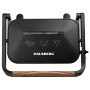 Sandwich-maker Grill HAUSBERG HB-632, 1100-1300 W, Panini, Placi nonaderente, Maner rece, Negru