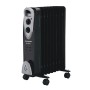 Calorifer electric Hausberg HB-8909NG, 2000 W, 9 elementi, 3 trepte de putere, Termostat reglabil, Protectie supra-incalzire, Protectie anti-rasturnare, Indicator luminos, Negru