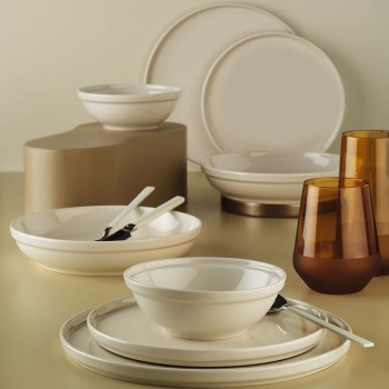 Serviciu de masa FIT-C, 24 piese, 6 persoane, portelan, crem, kutahya porselen