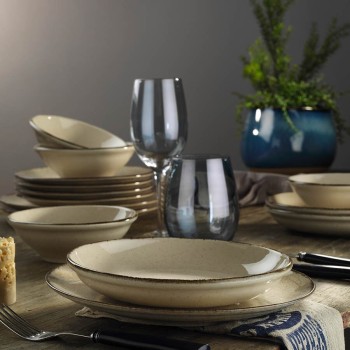 Serviciu de masa Color-X, 24 piese, 6 persoane, portelan, scortisoara, kutahya porselen