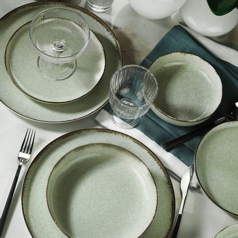 Serviciu de masa Moderna Dotti, 24 piese, 6 persoane, portelan, verde, kutahya porselen