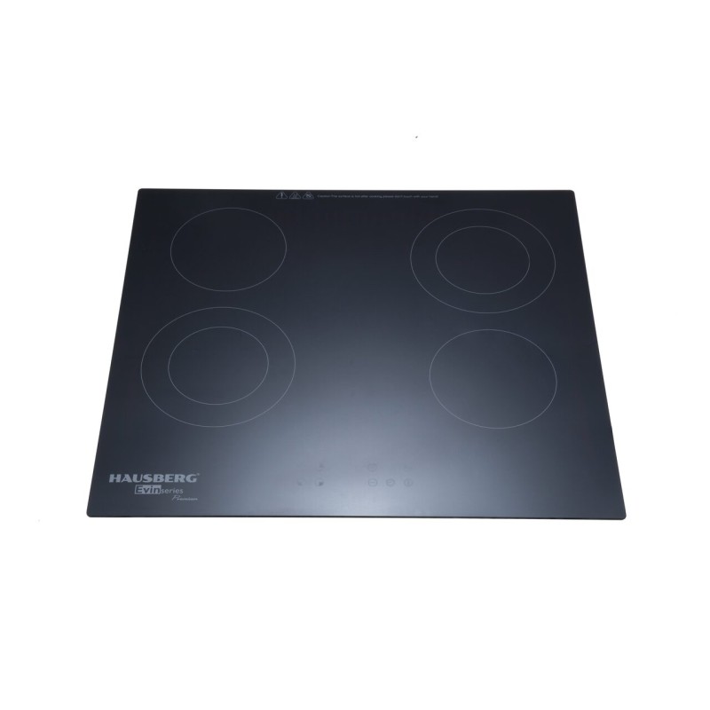 Plita incorporabila HAUSBERG HB-1537, Vitroceramica, 4 zone de gatit, 9 trepte de putere, 3200 W, Touch control, Timer, Sticla Neagra