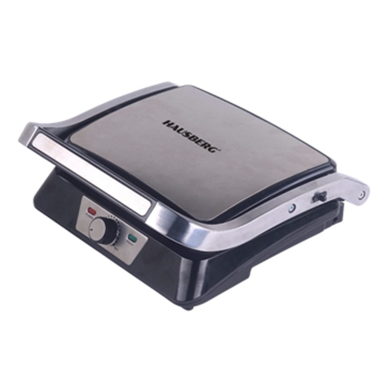 Sandwich maker & grill HAUSBERG HB-538IN, 1850-2200W, Termostat reglabil, Placi acoperite cu granit, Maner din aluminiu, Corp din Inox