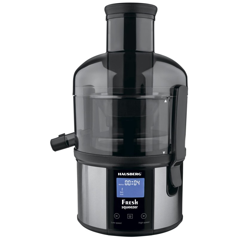 Storcator de fructe Digital HAUSBERG HB-7545IN, 800-1000W, 85mm, 1L Pulpa, 5 Viteze,  Otel inoxidabil Negru/Inox