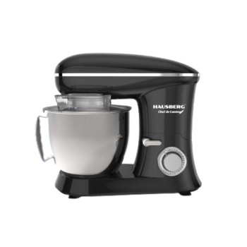 Mixer cu bol din inox HAUSBERG HB-7622NG, 1600-1700 W, Bol 6.5 L inox, 10 Viteze, Nivel zgomot 95dB, Negru