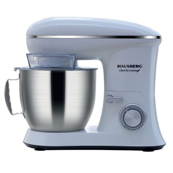 Mixer cu bol din inox HAUSBERG HB-7622AB, 1600-1700 W, Bol 6.5 L inox, 10 Viteze, Nivel zgomot 95dB, Alb