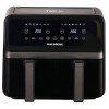 Friteuza dubla cu aer cald HAUSBERG HB-2373NG, 2200-2400W, capacitate 8.4L, termostat reglabil cu afisaj LED, control digital individual, 14 programe prestabilite, temporizator 60 min, ventilator de racire, Negru