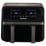 Friteuza dubla cu aer cald HAUSBERG HB-2373NG, 2200-2400W, capacitate 8.4L, termostat reglabil cu afisaj LED, control digital individual, 14 programe prestabilite, temporizator 60 min, ventilator de racire, Negru