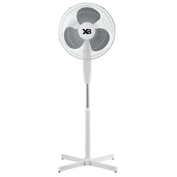 Ventilator cu picior Hausberg XB-110, 45W, 16 inch, 3 viteze, oscilatie, inaltime reglabila, alb