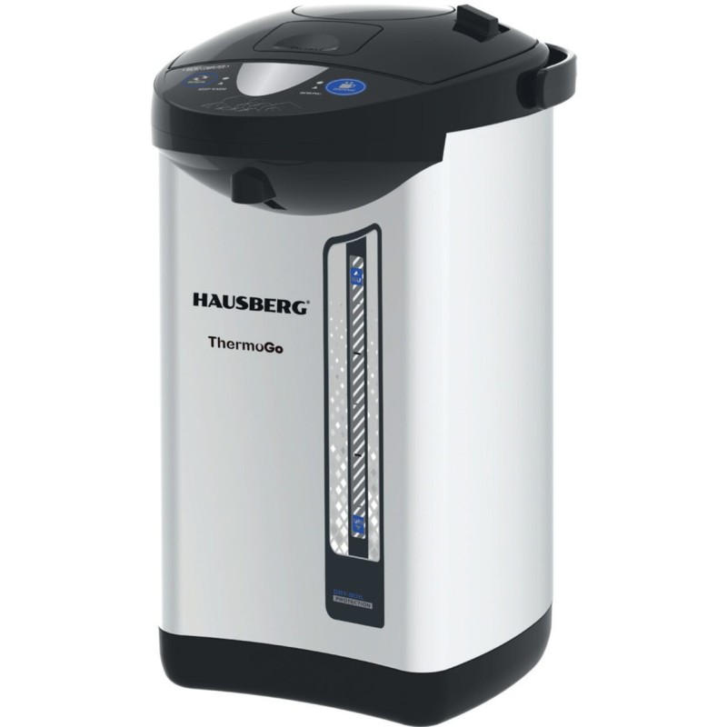 Fierbator electric si Termos HAUSBERG HB-3645IN, 750-900W, 220-240V, 5,2L, Mentinerea calda a lichidelor, Indicator al nivelului apei, Protectie impotriva incalzirii, Thermo Pot, Inox