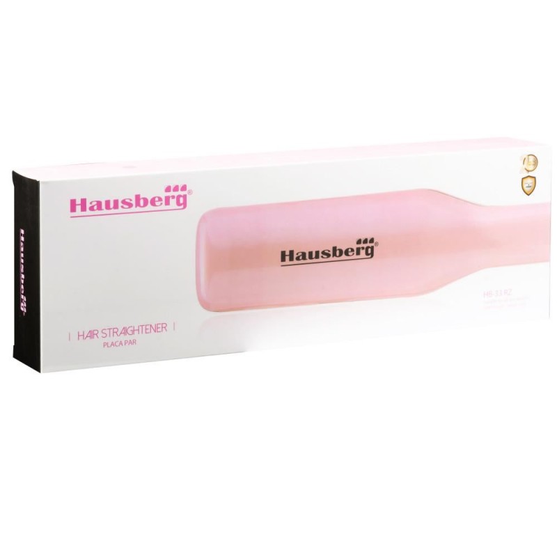 Placa de indreptat parul Hausberg HB-33RZ, 235 grade, Incalzire rapida, Roz