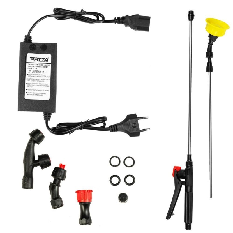 Pompa pentru stropit (vermorel) Tatta TP-2022A, cu acumulator, 12V 8Ah, incarcator 1 A, motor 3.6 lpm, rezervor tip rucsac, 20 l