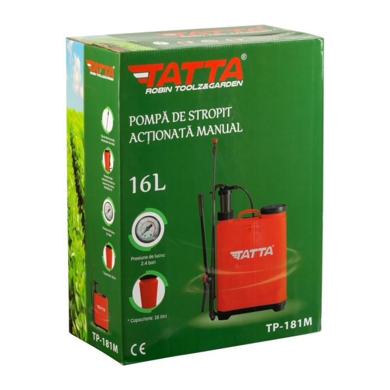 Pompa pentru stropit (vermorel) Tatta TP-181M, actionare manuala, 2.4 bari, 16 l