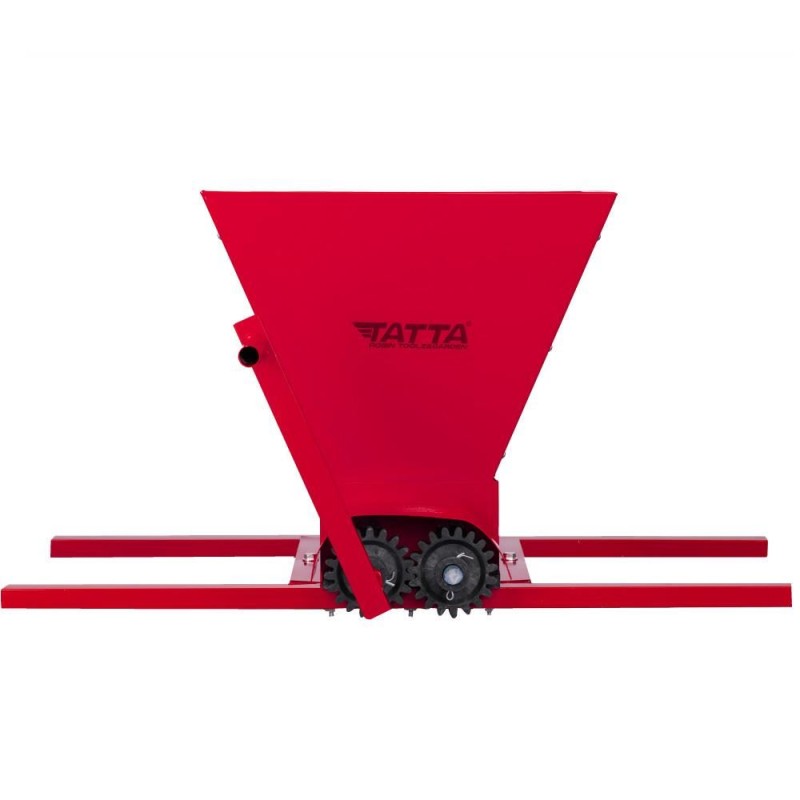 Zdrobitor de struguri manual Tatta TZ1802RS, Metalic, 300 Kg/h, cuva detasabila 20 L, Rosu