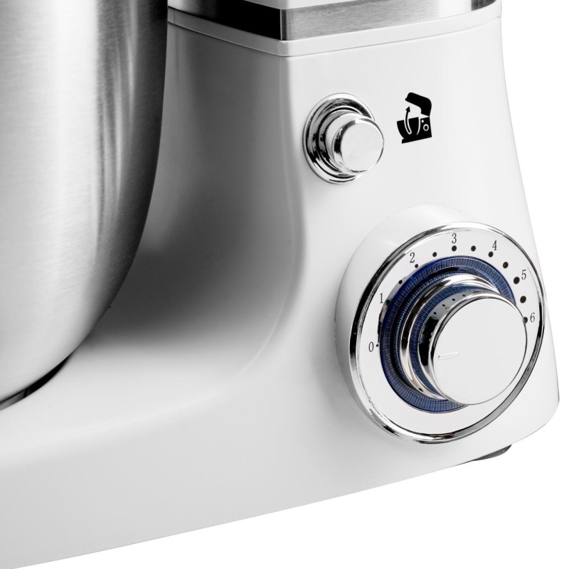 Robot de bucatarie multifunctional All-in-one Hausberg HB-7605AB, 1000 W, mixer/blender/tocat carne, Alb