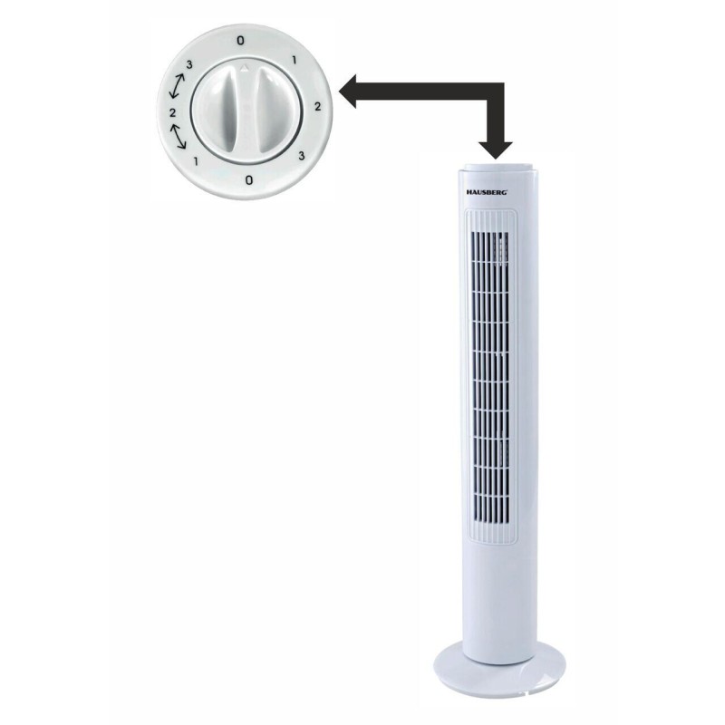 Ventilator Turn Hausberg HB-5950AB, 40-50W, 3 Moduri De Functionare, 3 Trepte, Alb