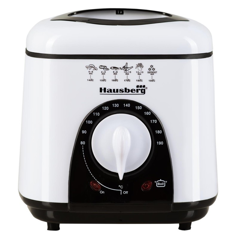 Friteuza Hausberg HB 1320NG, 850W - 950 W, 1 L, Alb/Negru