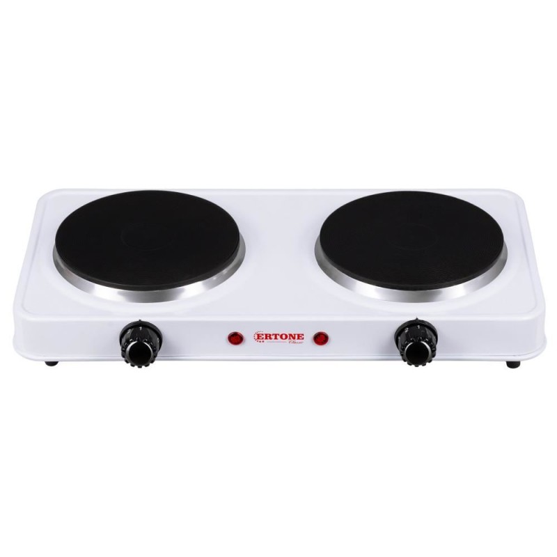 Plita electrica Ertone MN200AB, 2000W, 2 arzatoare, Alb