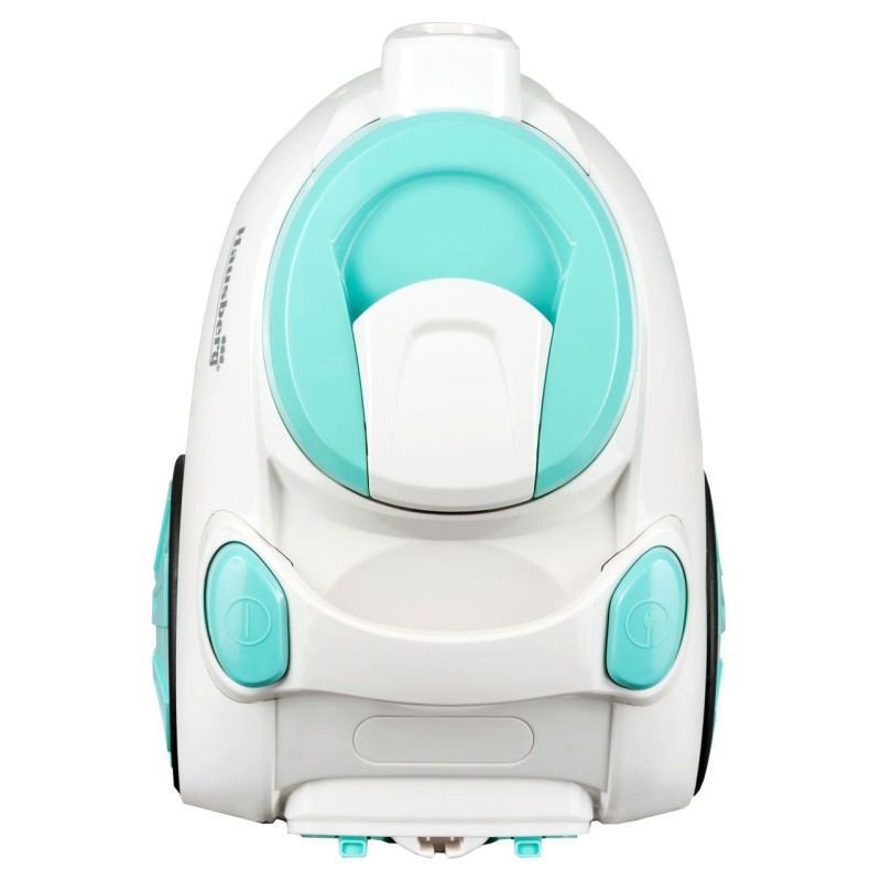 Aspirator fara sac Hausberg HB-2005VR, ciclonic, aspirare uscata, filtru Hepa, tehnologie multi-cyclon, 3L, 700W, 79dB, Alb-Turcoaz