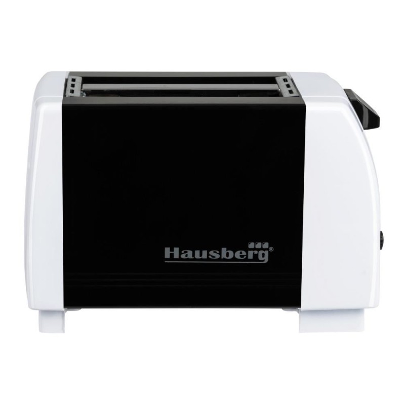Prajitor de paine HAUSBERG HB-150NG, 750W, 7 setari, 2 felii, oprire automata, picioare anti-alunecare, Negru-Alb