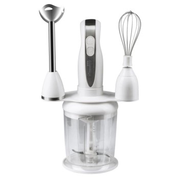 Blender 4 in 1, Hausberg HB-7666AB, 2 viteze, motor cupru, lama din inox, 350W, Alb