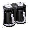 Aparat pentru preparat cafea turceasca Hausberg HB-3820AB, 2 recipiente, 400+400 W, avertizare sonora si luminoasa, Alb/Negru