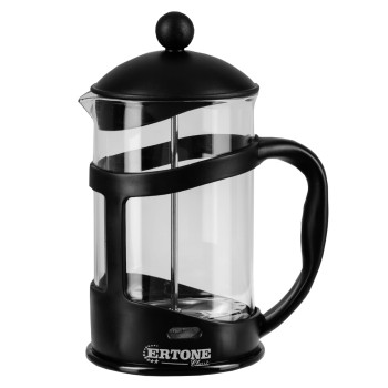 Infuzor din sticla pentru Cafea/Ceai HB-H 129, filtru inox, 800 ml, Negru