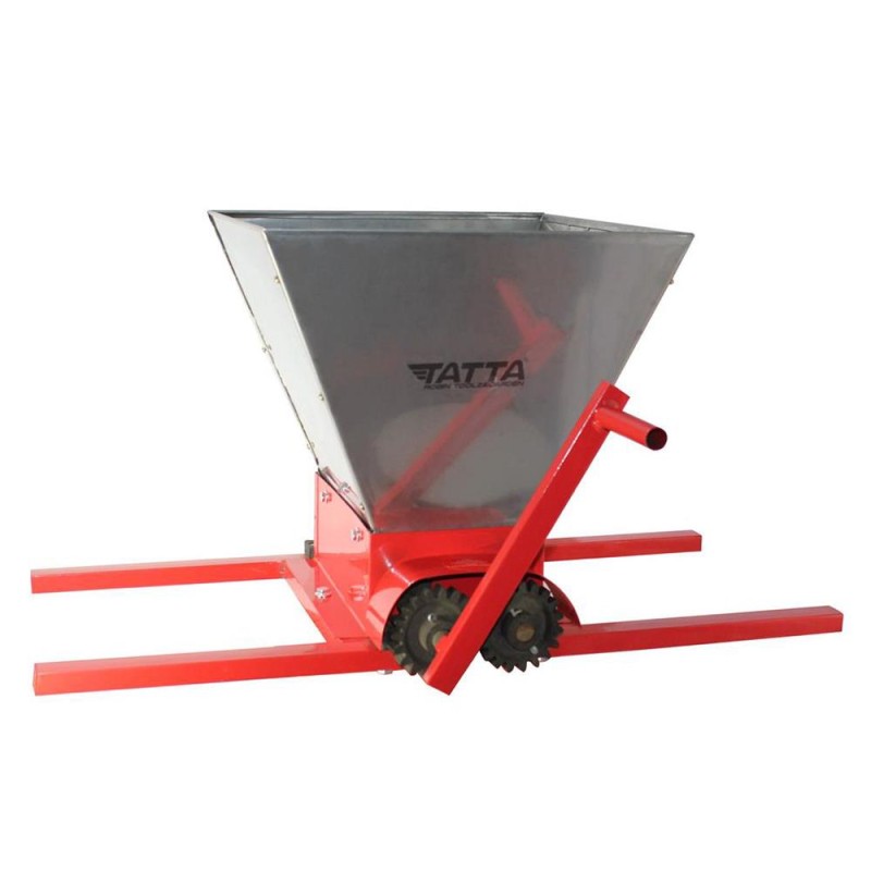 Zdrobitor de struguri Tatta TZ-1801IN, capacitate maruntire 300 kg/h, cuva 25 l, Inox, Rosu
