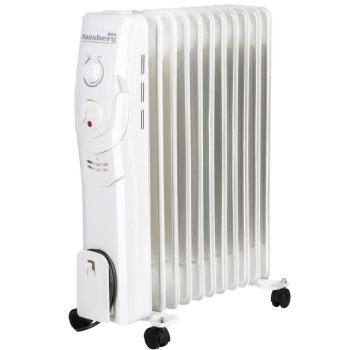 Calorifer electric Hausberg HB-8920AB, 2500 W, 11 elementi, 3 nivele de putere, termostat reglabil, Alb