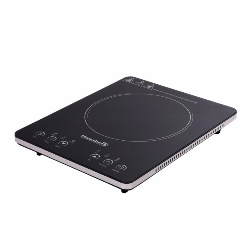 Plita electrica Hausberg HB-1525GR, Gri, 2000W, Un arzator, Touch Screen