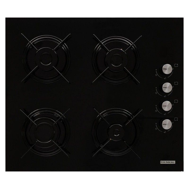 Pachet Incorporabil Cuptor Hausberg HB-8051IN, Electric, Putere 2000 W, 76 l, 4 Functii, Clasa A, Negru/Inox, Plita incorporabila Hausberg HB-563, Gaz, 4 arzatoare, Negru