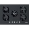 Plita incorporabila Hausberg HB-565NG, Negru, Gaz, 5 arzatoare