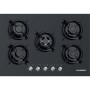 Plita incorporabila Hausberg HB-565NG, Negru, Gaz, 5 arzatoare