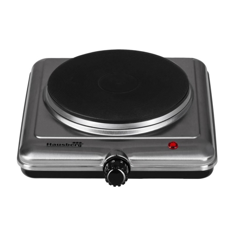 Plita electrica Hausberg cu 1 arzator,1500 W,termostat, Inox