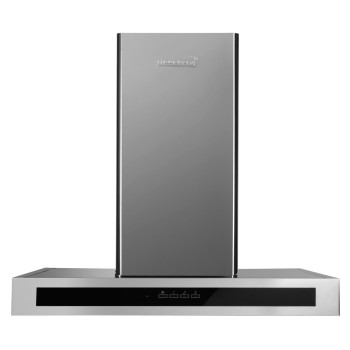 Hota incorporabila decorativa Hausberg HB-1380, Putere de absorbtie 650 m3/h, 1 motor, Touch control, LED, Filtru aluminiu, Negru/Argintiu