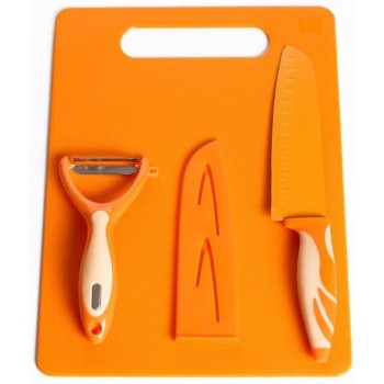 Set Cutite Colorate 4 Piese, Ertone ERT-MN104PO, cutite inox, Portocaliu