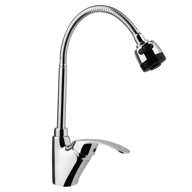 Pachet Chiuveta Bucatarie Sanitec SN9026, pentru blat 60X43 cm , anticalcar, baterie flexibila pentru bucatarie Sanitec SN2017 monocomanda, Inox