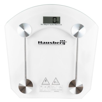 Cantar electronic de persoane Hausberg HB-6001C,platforma sticla transparenta,150 kg maxim