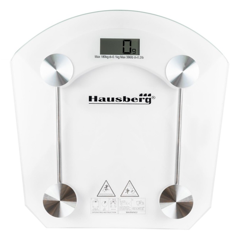 Cantar electronic de persoane Hausberg HB-6001C,platforma sticla transparenta,150 kg maxim