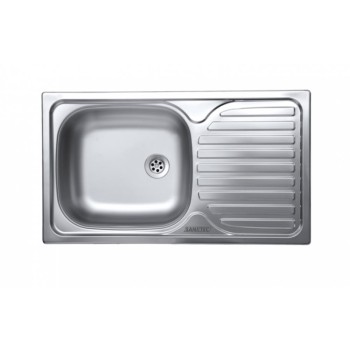 Chiuveta Sanitec ERT-C 408S, pentru blat, cuva stanga, anticalcar, 76x43,5cm, Inox