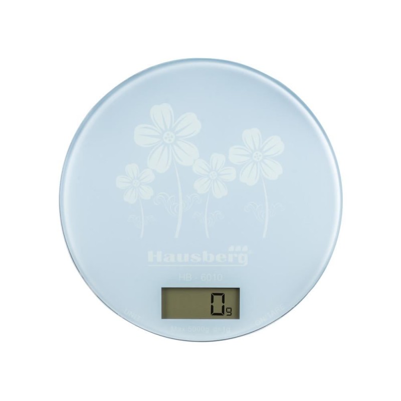 Cantar de bucatarie Hausberg HB-6010AB, 5kg Functie Tara, Oprire automata, Alb