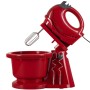 Mixer cu bol rotativ Hausberg HB-3519RS, 5 Viteze + turbo, Capacitate 2L, Putere 300W, Rosu