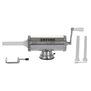 Aparat cu sprit pentru prepararea carnatilor, capacitate 2.5 Kg, aluminiu inoxidabil, Argintiu