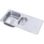 Chiuveta inox Freddo SN9011S, 2 cuve stanga, finisaj anticalcar, scurgere Q90, dimensiune 100 x 50 cm, adancime 18 cm