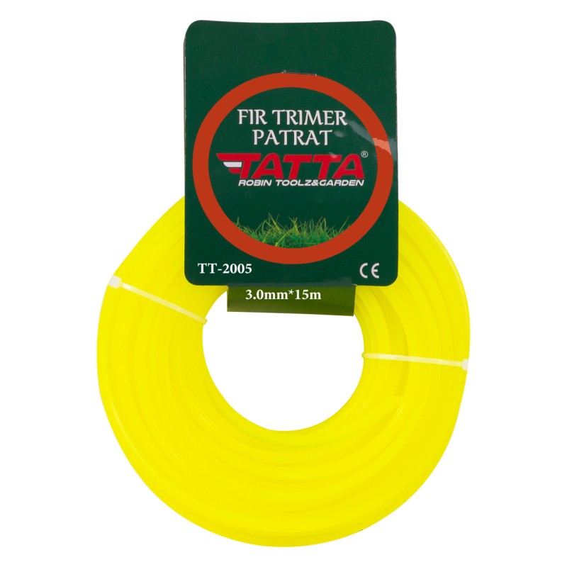 Fir patrat din nylon pentru trimmer TATTA TT-2005, grosime 3.0mm, lungime 15m