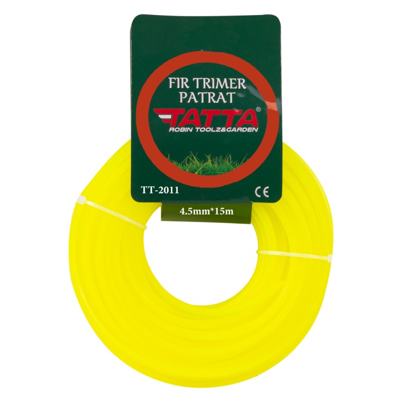 Fir patrat din nylon pentru trimmer TATTA TT-2011, grosime 4.5mm, lungime 15m
