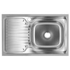 Chiuveta bucatarie pentru masca SANITEC EC-416/D, cuva dreapta,  80x50 cm, 0.6 mm, Inox