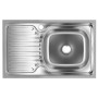 Chiuveta bucatarie pentru masca SANITEC EC-416/D, cuva dreapta,  80x50 cm, 0.6 mm, Inox
