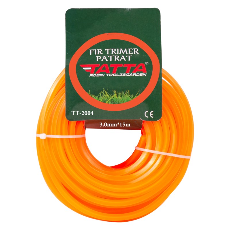 Fir patrat din nylon pentru trimmer TATTA TT-2004, grosime 3.0mm, lungime 15m