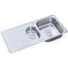 Chiuveta inox Freddo SN9011D, 2 cuve dreapta, finisaj anticalcar, scurgere Q90, dimensiune 100 x 50 cm, adancime  18 cm